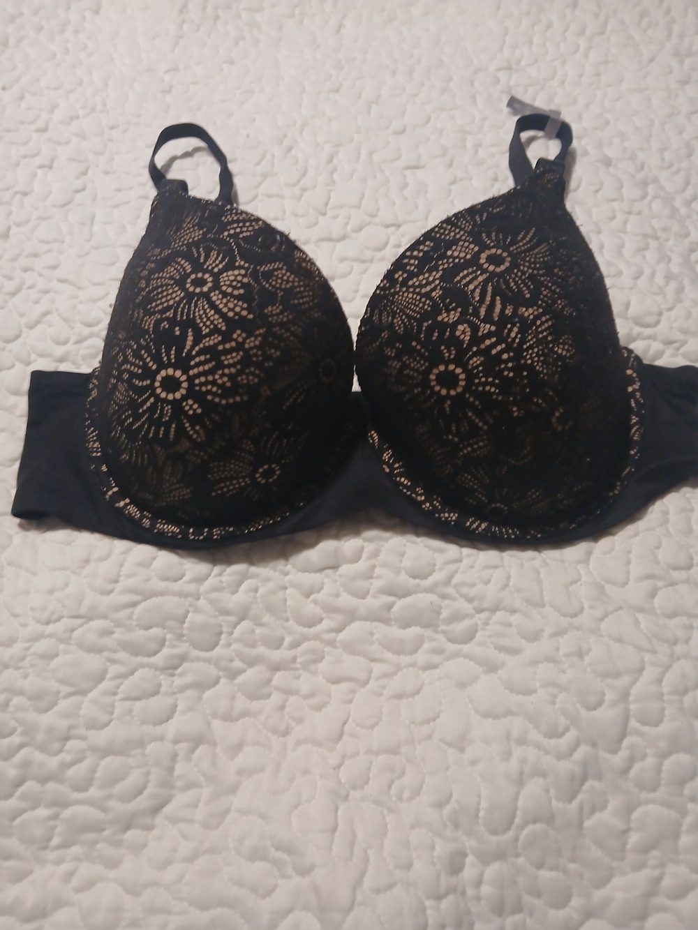 Aerie Black Lace Trim Push-Up Bra - Women Intimates
